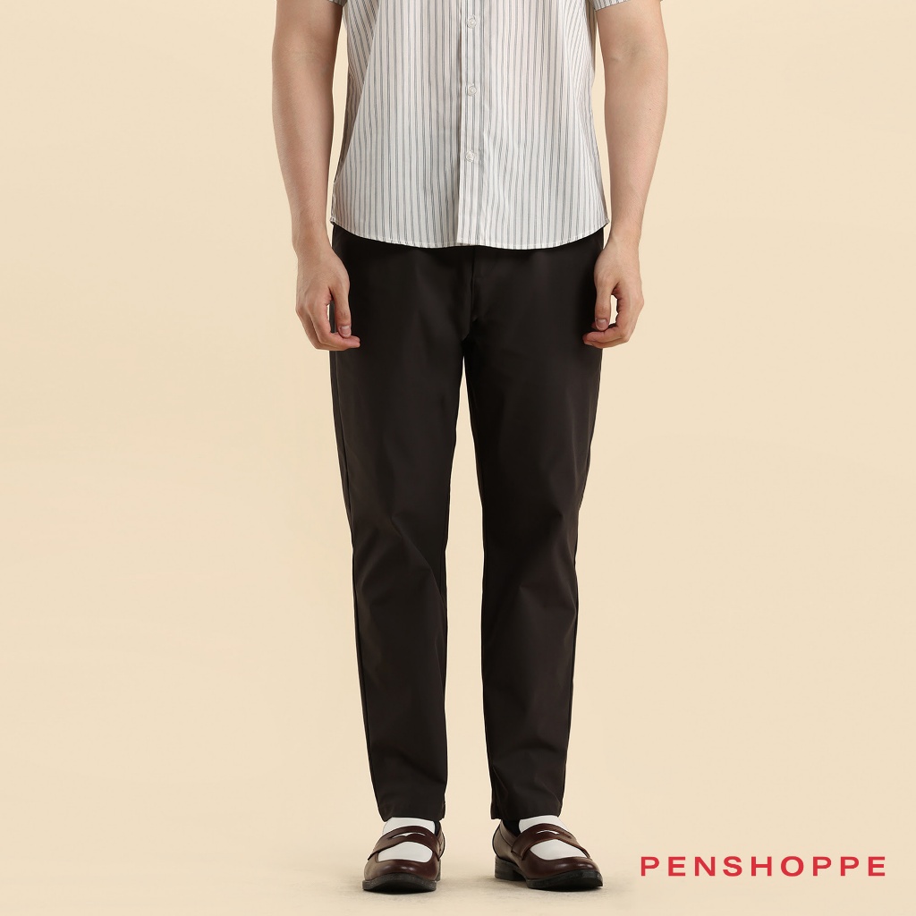 Penshoppe Dress Code Comfort Slim Pants For Men (Dark Gray/Taupe ...