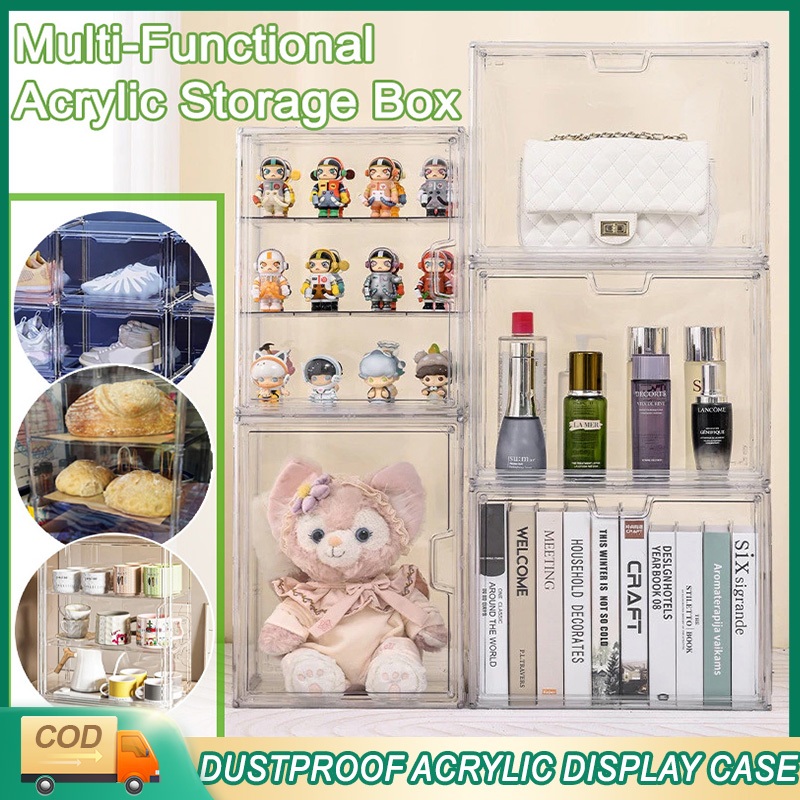 Norma Acrylic Display Case Sturdy Storage Box Desktop Organizer Box ...