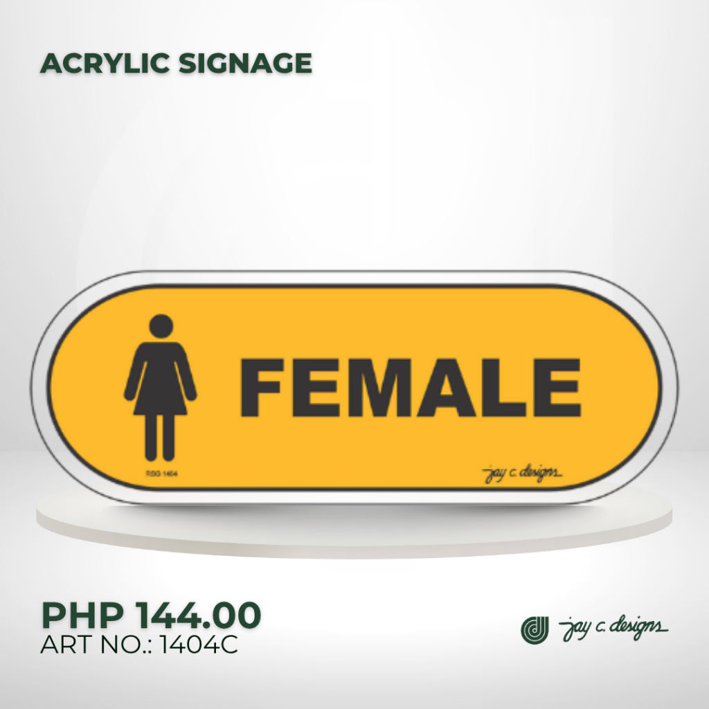 Acrylic Sign Female Signage - Jay C. Designs - 1404 | Shopee Philippines