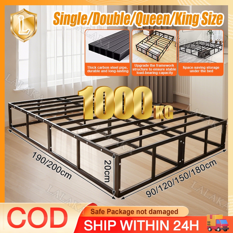 Iron Bed Frame Heavy Duty Metal Bed Frame Single/Double/Queen/King Size ...