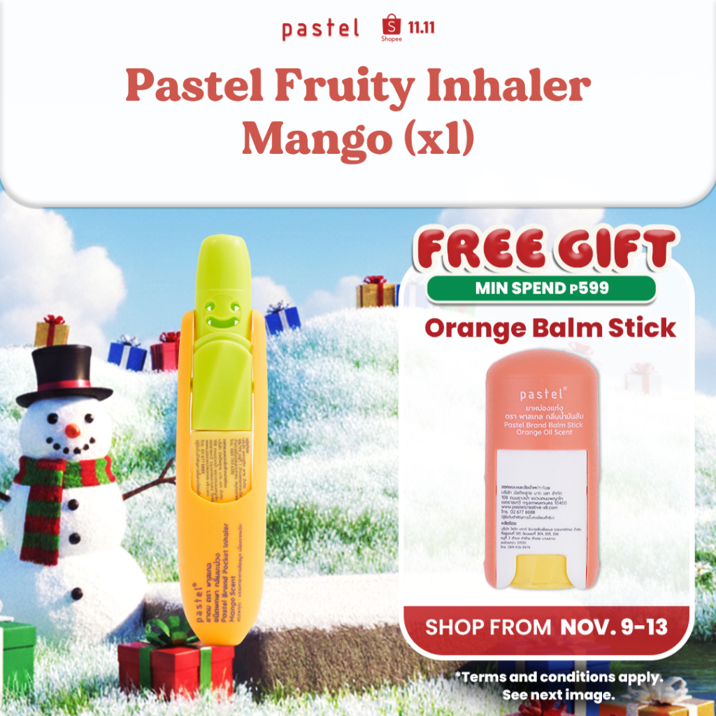 PASTEL Fruity Mango Scent Pocket Inhaler (1.5ml) [Menthol, Dizziness ...