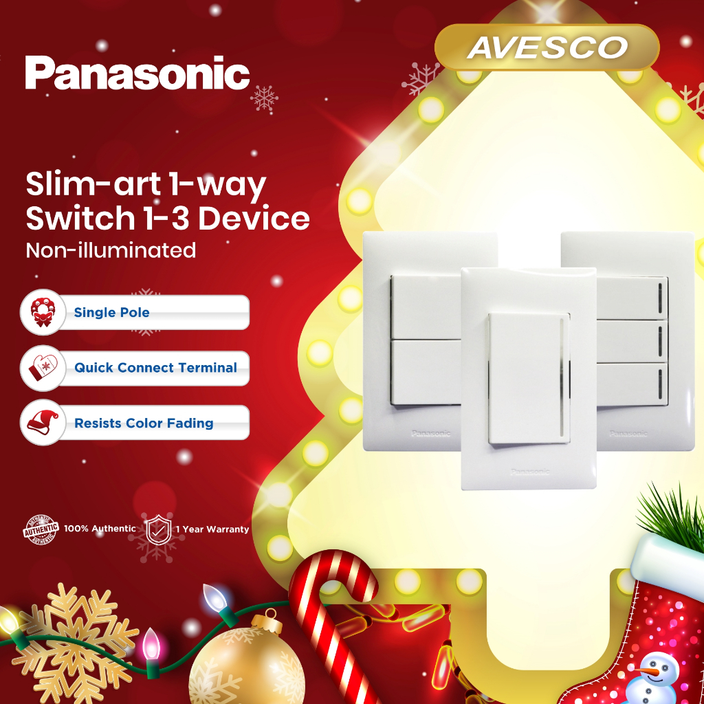 Panasonic Slim-art 1-way Switch 1 to 3 Device Non- illuminated Series ...