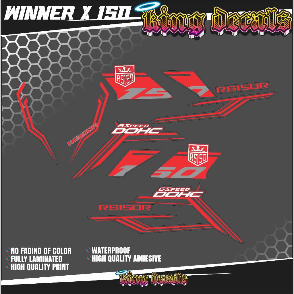 TRANSPARENT Winner X V3 mau RS150 DESIGN DECALS [Customized Decals ...