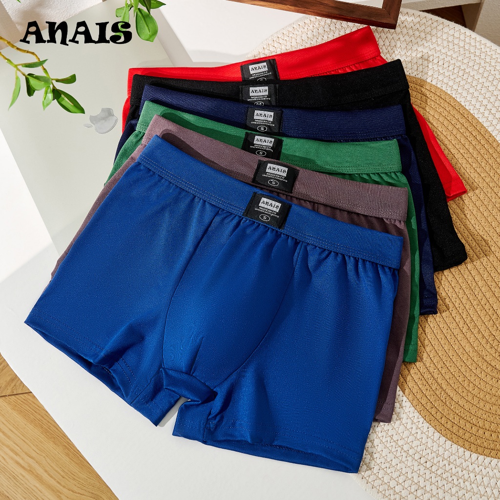 COD Men's High Quality Cotton Solid Color Boxer Briefs 3/6Pcs (Random ...