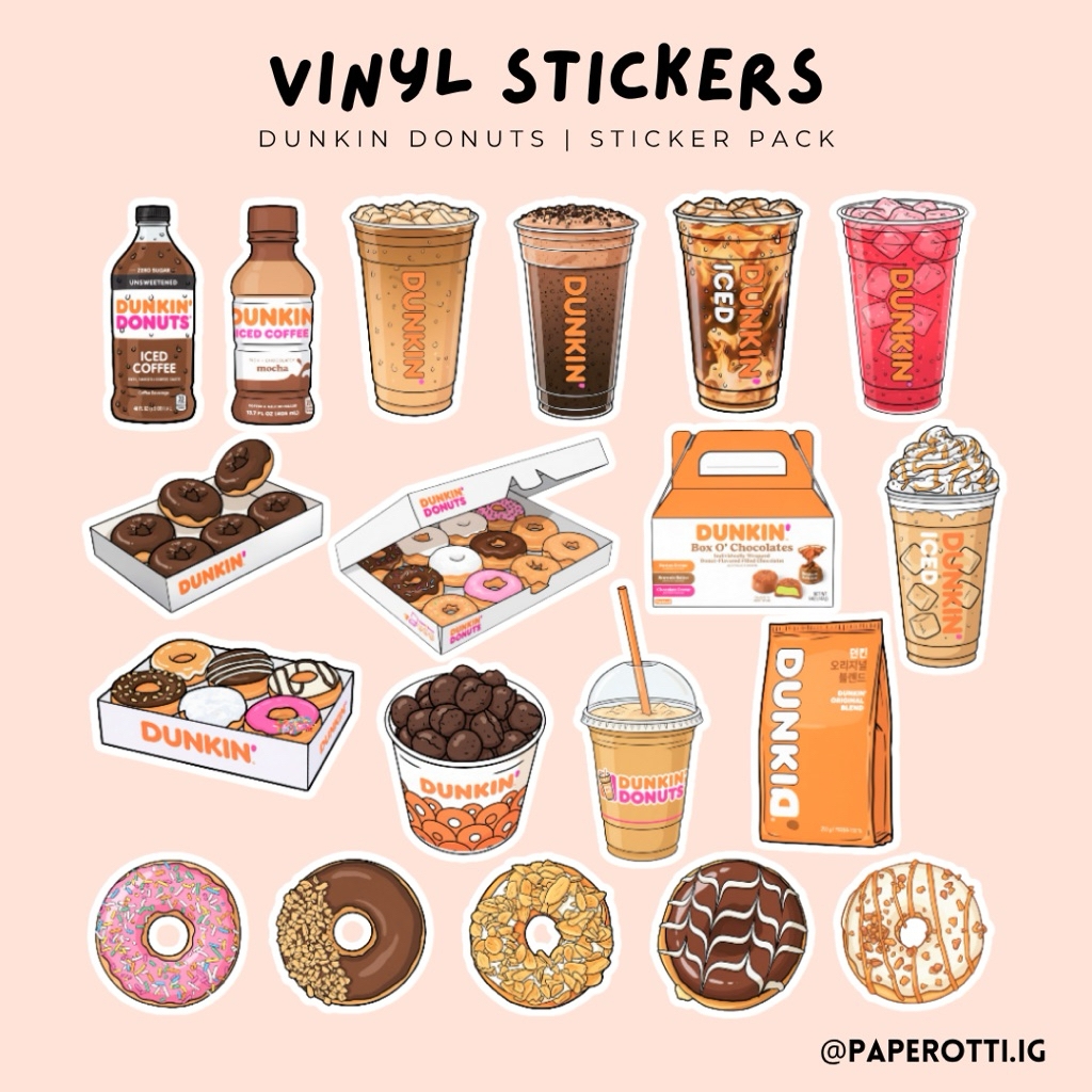 Dunkin Donuts Favorites Sticker Pack | Sold Per Pack | Waterproof Vinyl ...