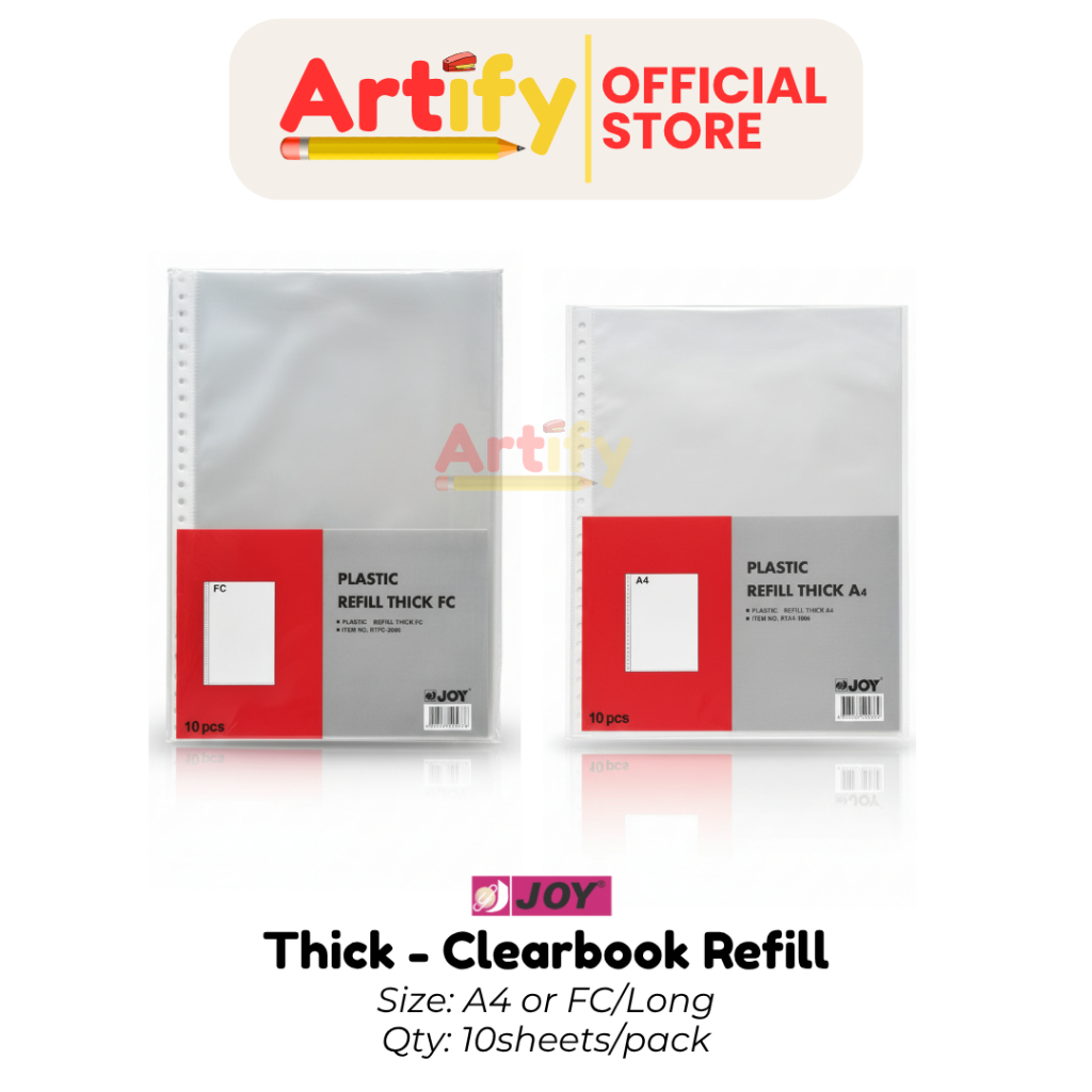Joy Thick Clearbook Refill Short/A4 and Long 10/Pack | Shopee Philippines