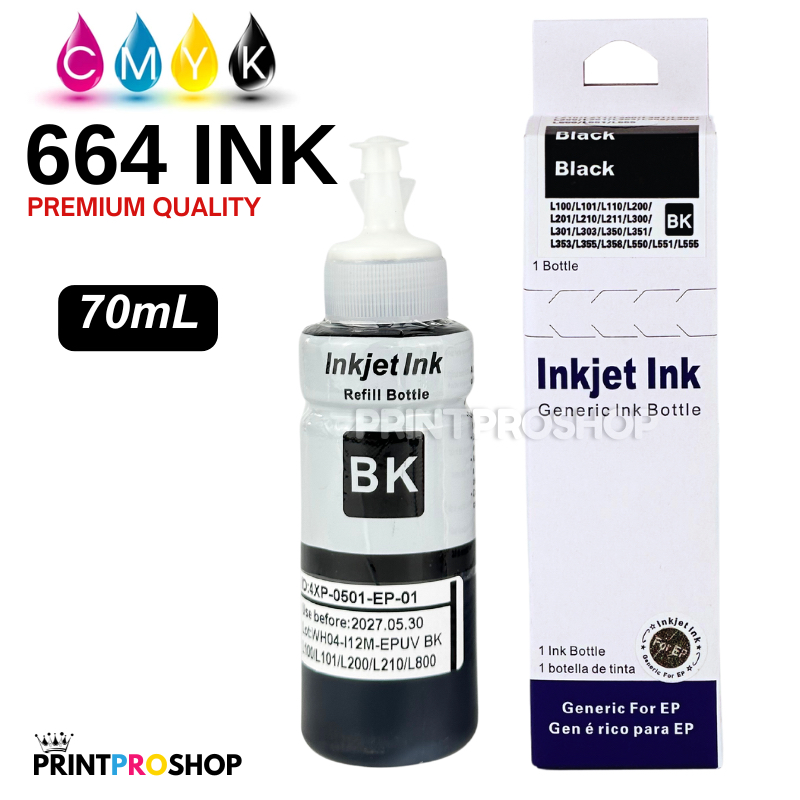 664 T664 100ml Refill Ink Black for L100 L101 L110 L120 L121 L130 L200 ...