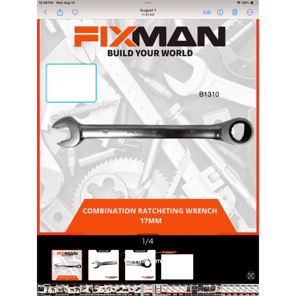 Fixman Combination Ratcheting Wrench 17mm | Shopee Philippines