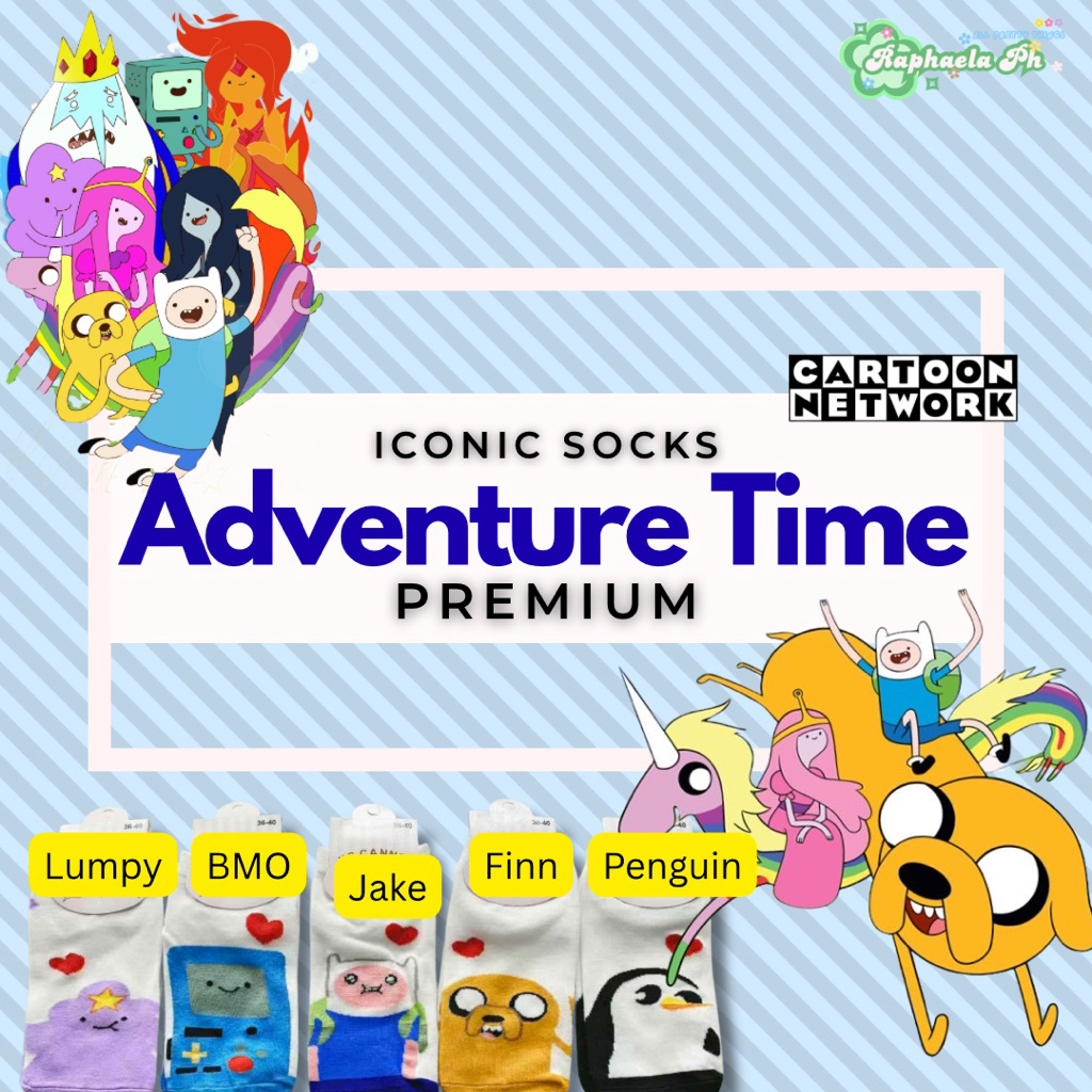 Adventure Time Cartoon Network Premium Iconic Socks | Shopee Philippines