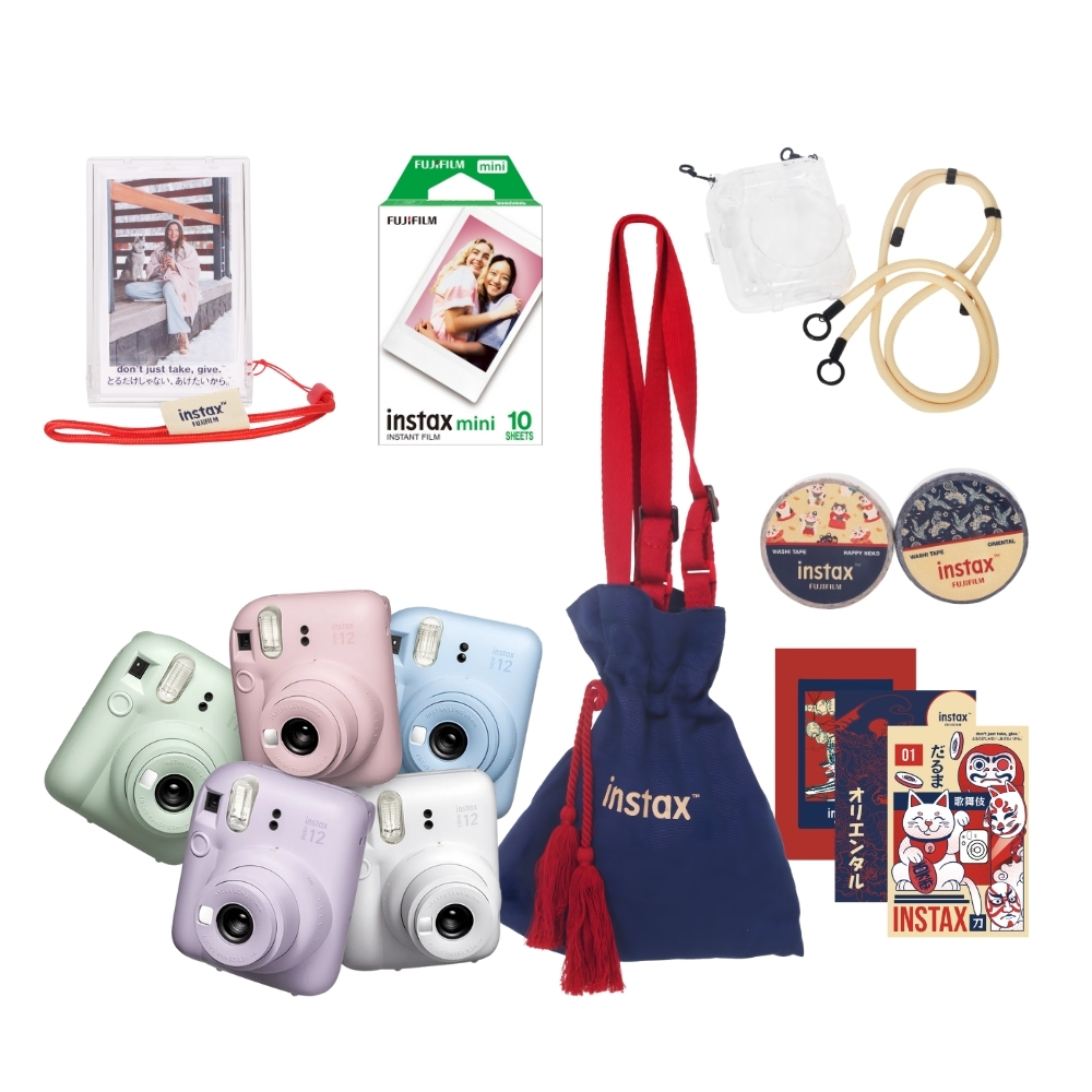 FUJIFILM Instax Mini 12 Oriental Pop Package Instant Camera Bundle Pack ...