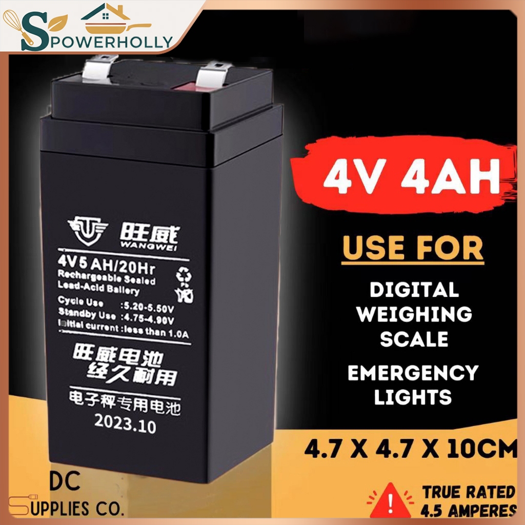4V 4AH 4Volts Rechargeable Battery for Digital Weighing Scale Emergency ...