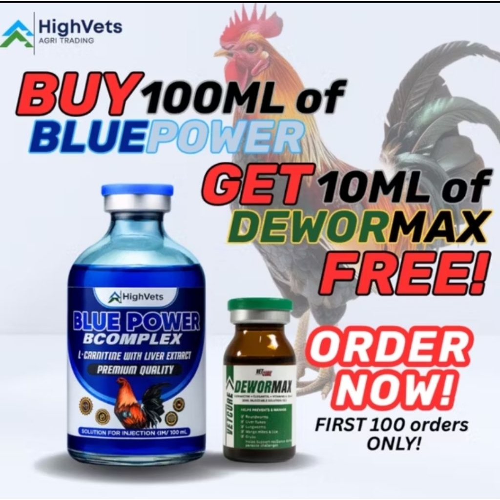 BLUE POWER B COMPLEX w/ L Carnitine and Liver extract,Gamefowl-Pigeons - For Poultry animal use Only