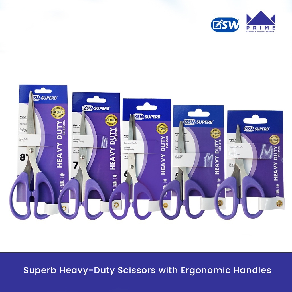 Prime Superb Heavy-Duty Scissors with Ergonomic Handles, Violet 57SK700 ...