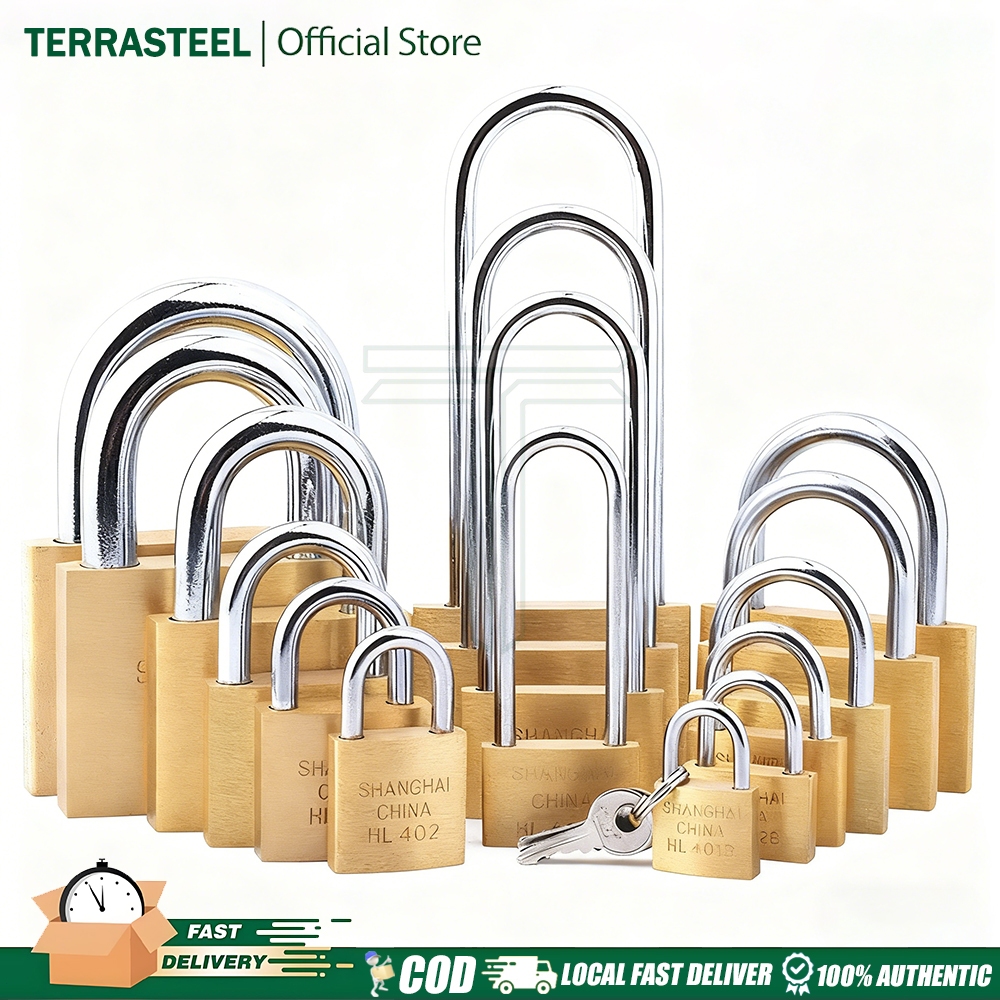 Outdoor Brass Padlock – Heavy Duty with Keys Home Security Padlock ...