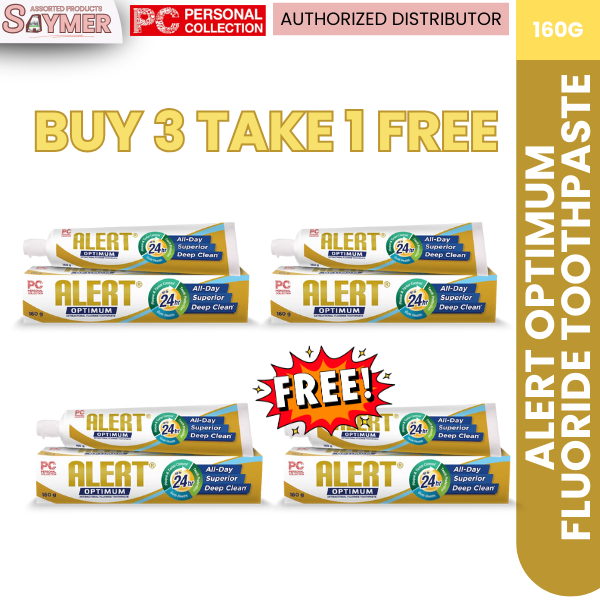 BUY 3 TAKE 1 FREE Alert Gold Optimum Antibacterial Flouride Toothpaste ...