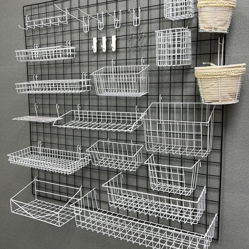 Mesh basket grid storage basket black and white Storage Rack Basket ...