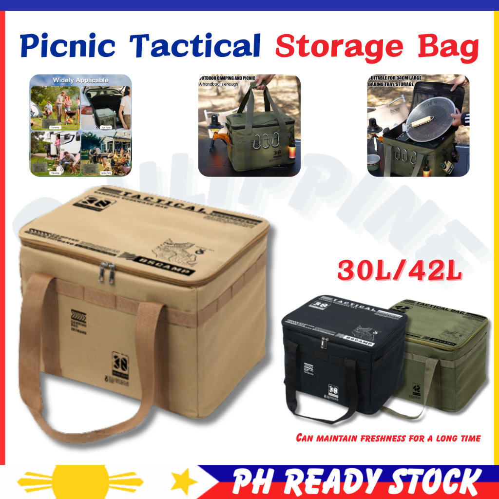 Outdoor tactical storage bag large capacity folding storage box picnic ...