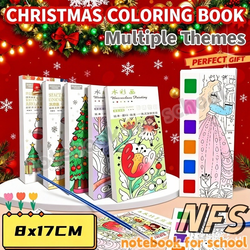 NFS 12 Sheets Painting Coloring Book Set with Paintbrush Graffiti ...
