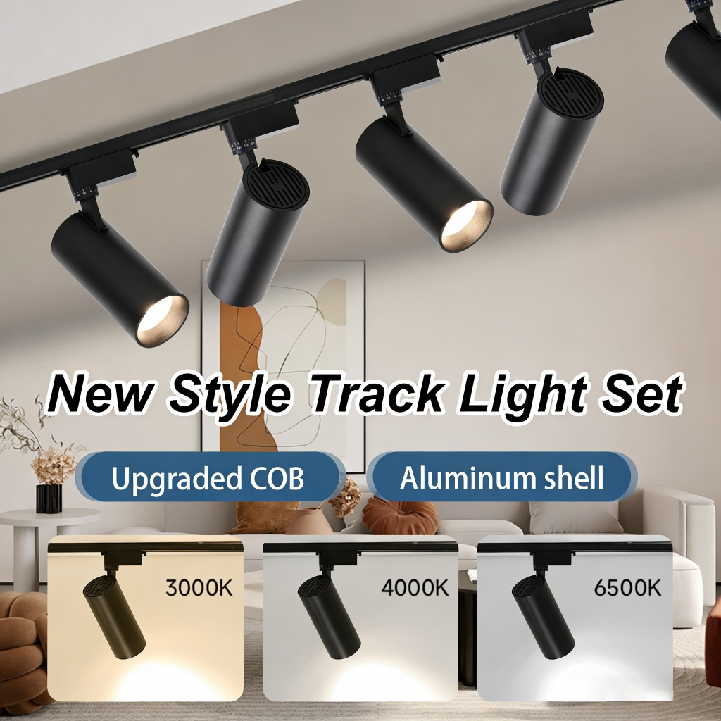 LED Track Light COB Spotlights Complete Set Adjustable Ceiling Lights ...