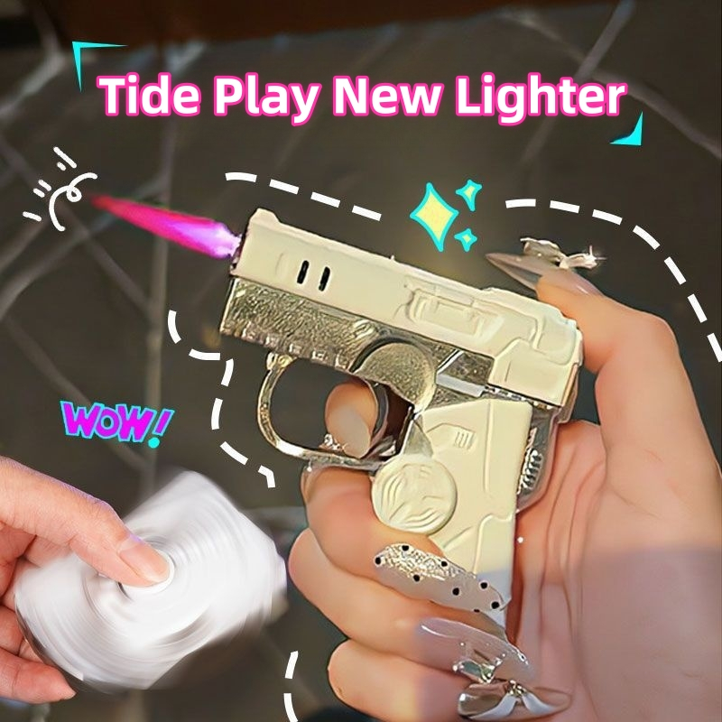 Gyro Gun Toy Folding Rotating Decompression Windproof New Creative ...