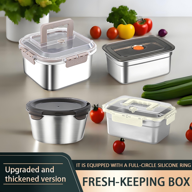 BLUEQZ Stainless steel food storage container With Cover Fresh keeping ...