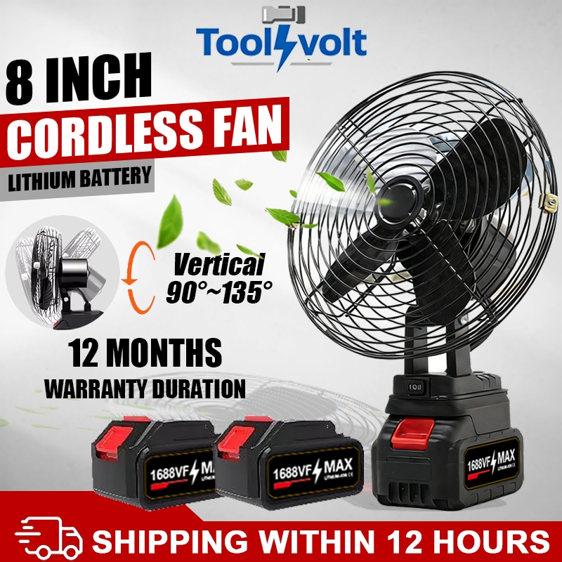 Cordless Fan 8 Inch Portable Fan Rechargeable Fan High Power Outdoor ...