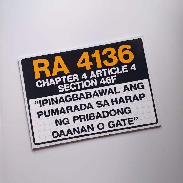 No Parking RA 4136 Signs on Sintra Boards Safety Signage For Household ...