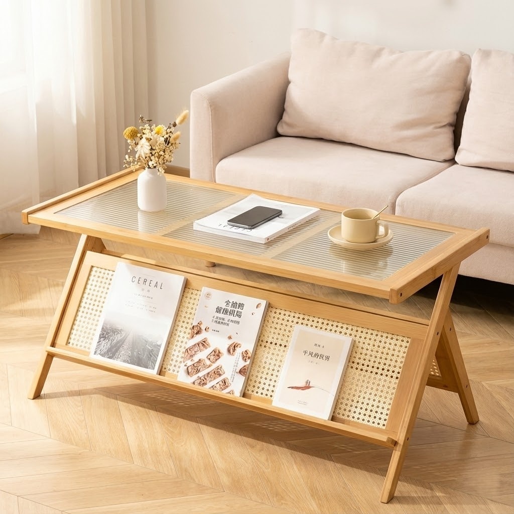 Nordic Coffee Center Table For Living Room Modern Acrylic Wood Tea/Side ...