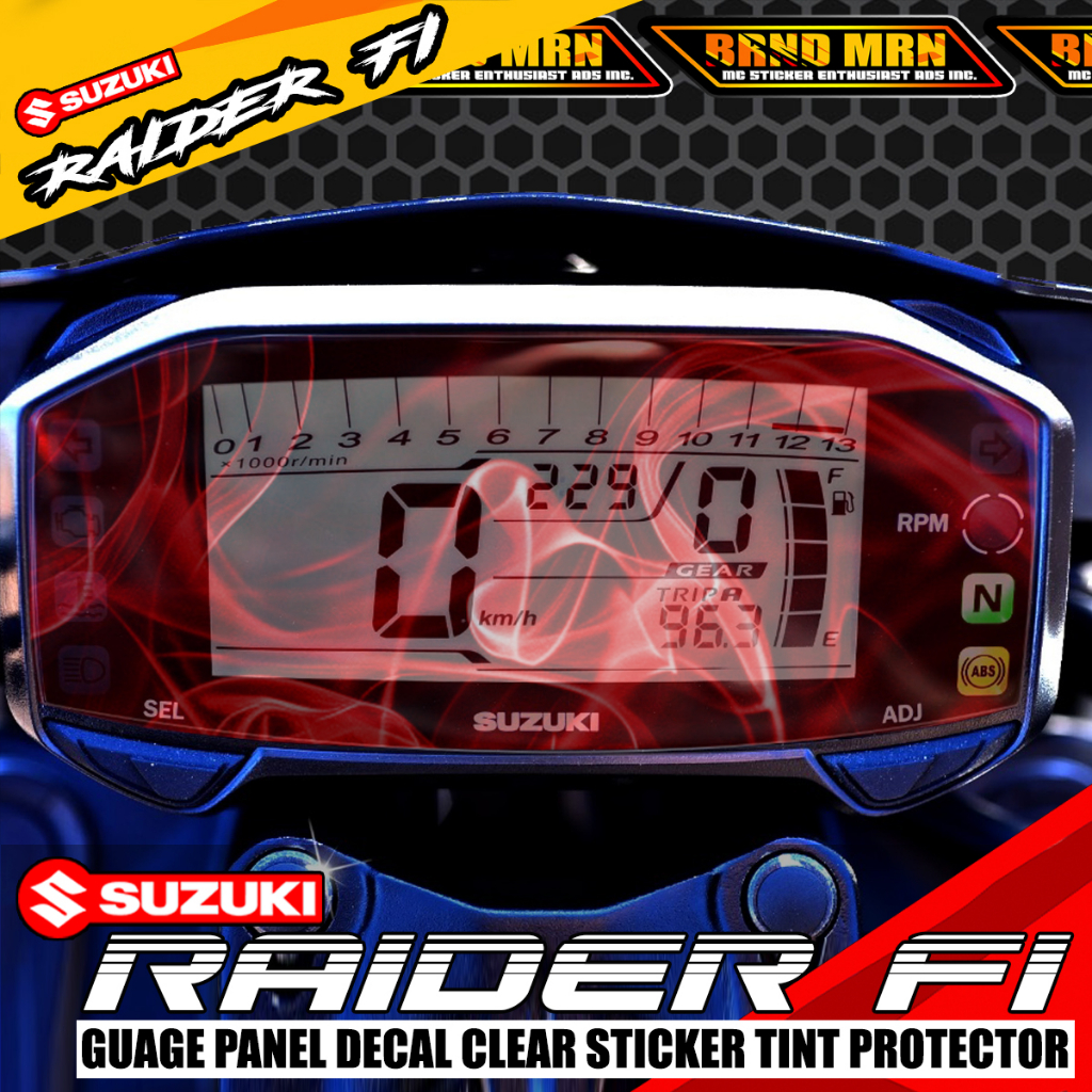 Suzuki Raider fi SPEEDOMETER Panel Gauge Decal Clear Sticker tint ...