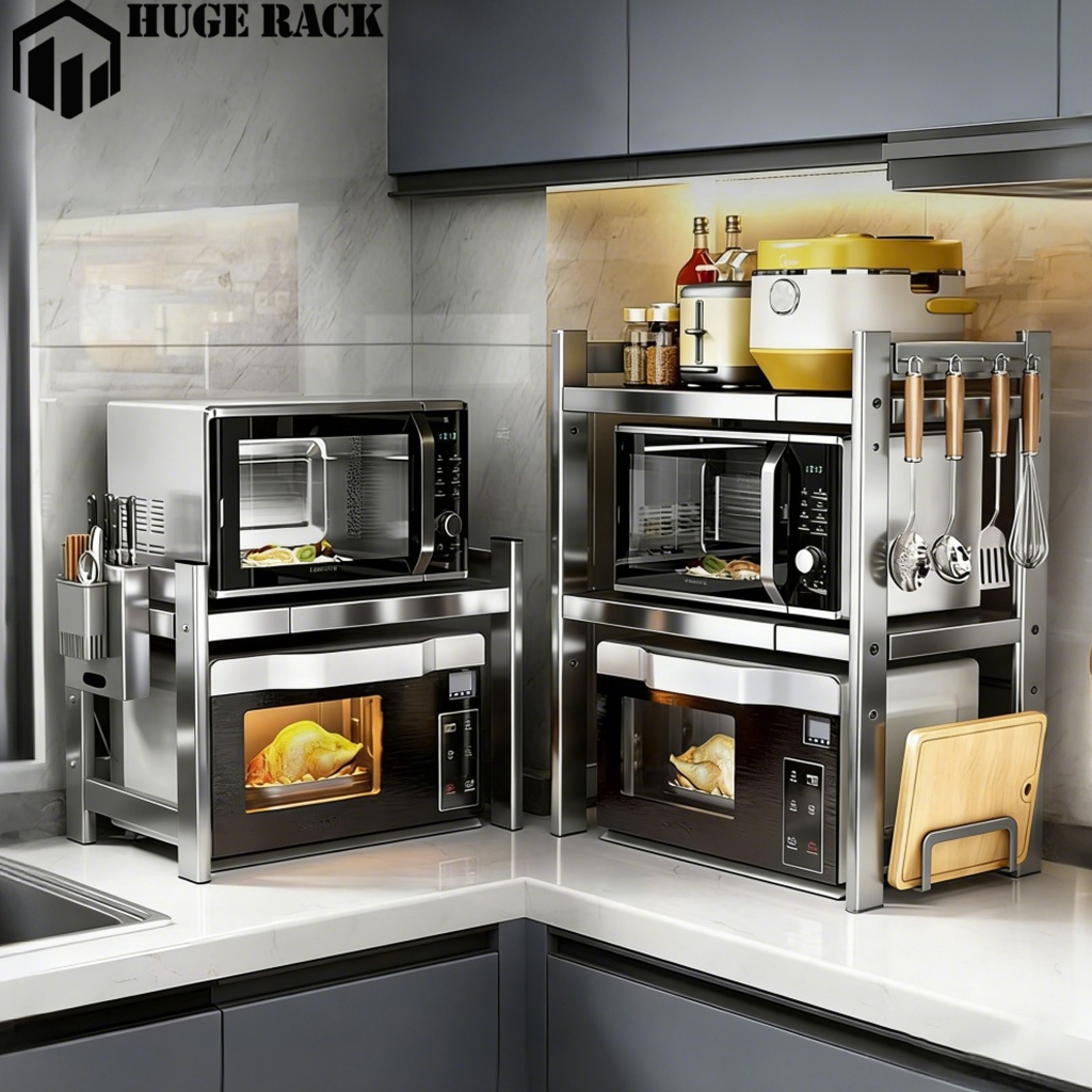 Adjustable Stainless Steel Microwave Rack Oven Shelf Stainless Steel ...
