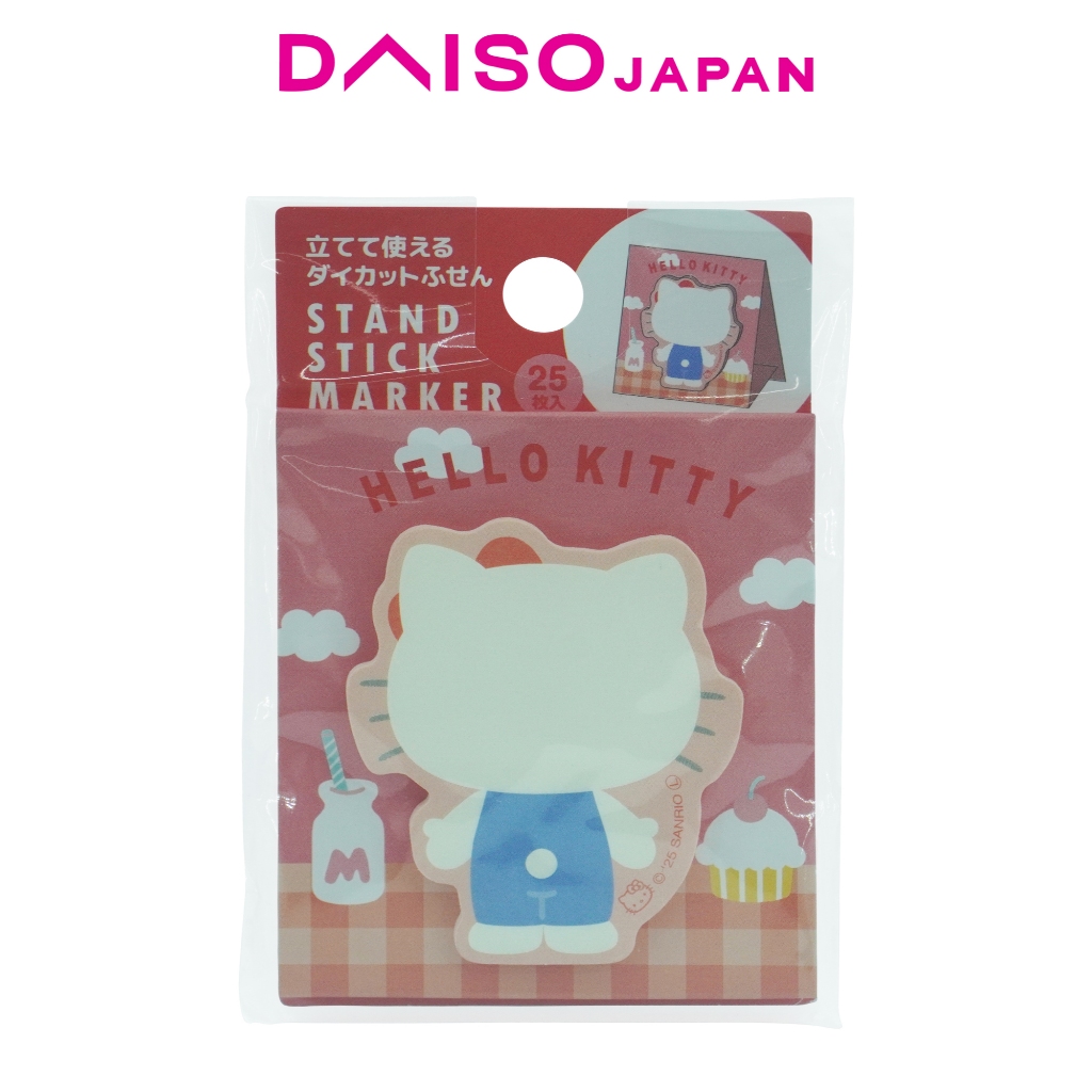 Daiso Sanrio Hello Kitty Standing Die Cut Sticky Notes (25 sheets ...