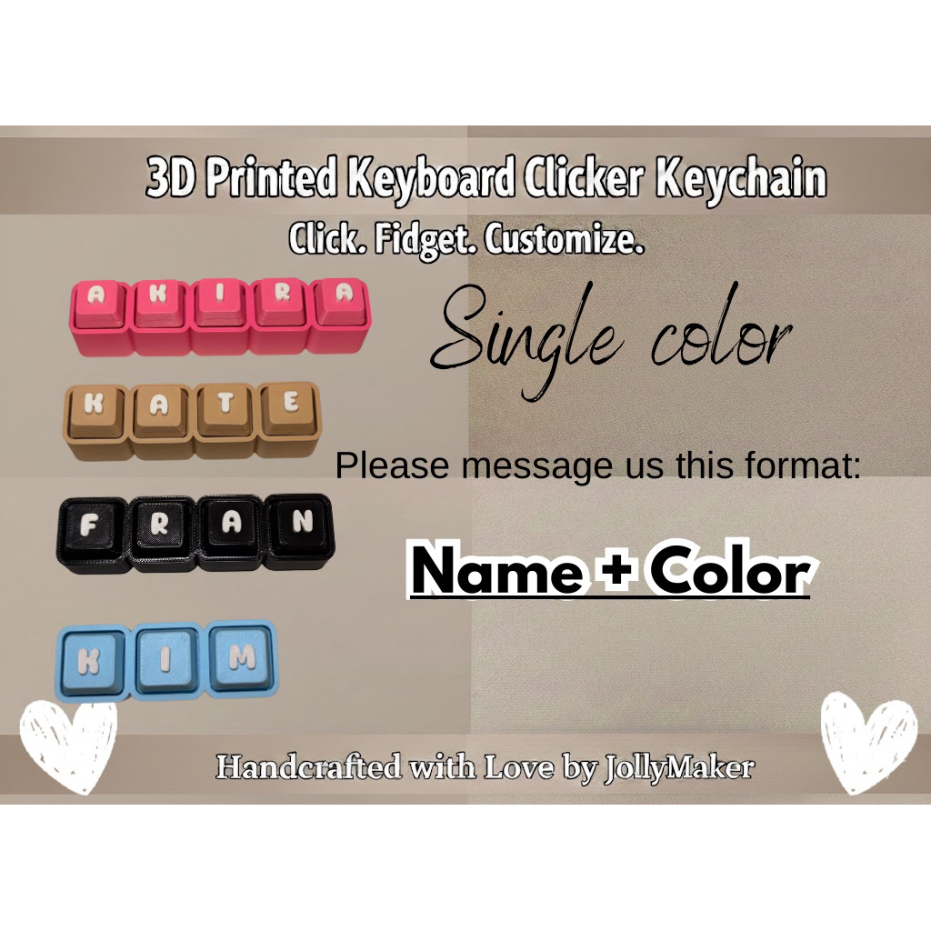 SINGLE COLOR || Keyboard clicker fidget toy keychain || JollyMaker ...