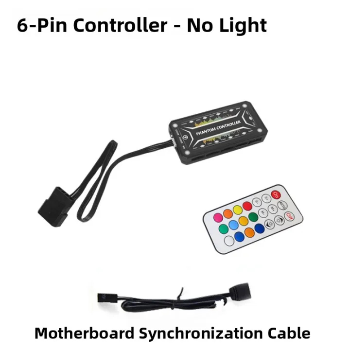 Wireless RGB Fan Controller 6Pin Remote Color Changing Computer Case ...