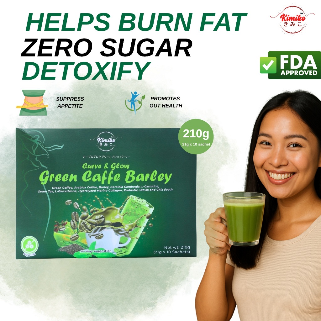 KIMIKO Green Caffe Barley L-Carnitine, Collagen, Probiotics - Energy,  Metabolism & Glow - 10 Sachets | Shopee Philippines