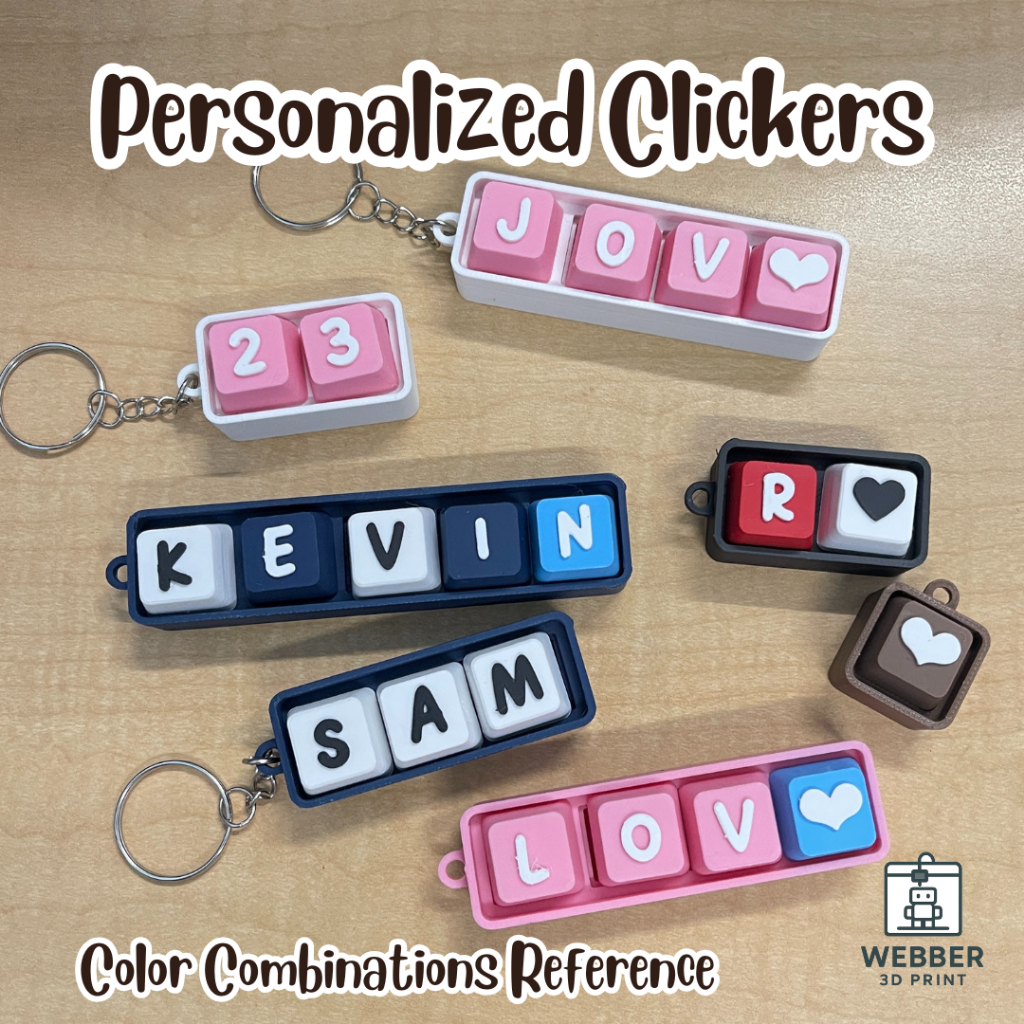 CLICKER Webber 3D - Custom Name Clicker Keychain | Mechanical Switch ...