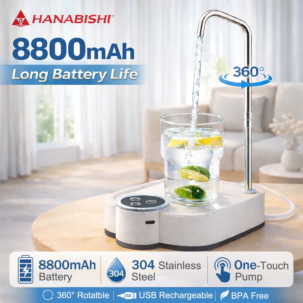 【Dual Use】Desktop Electric Water Pump Dispenser 360° Rotating Portable ...