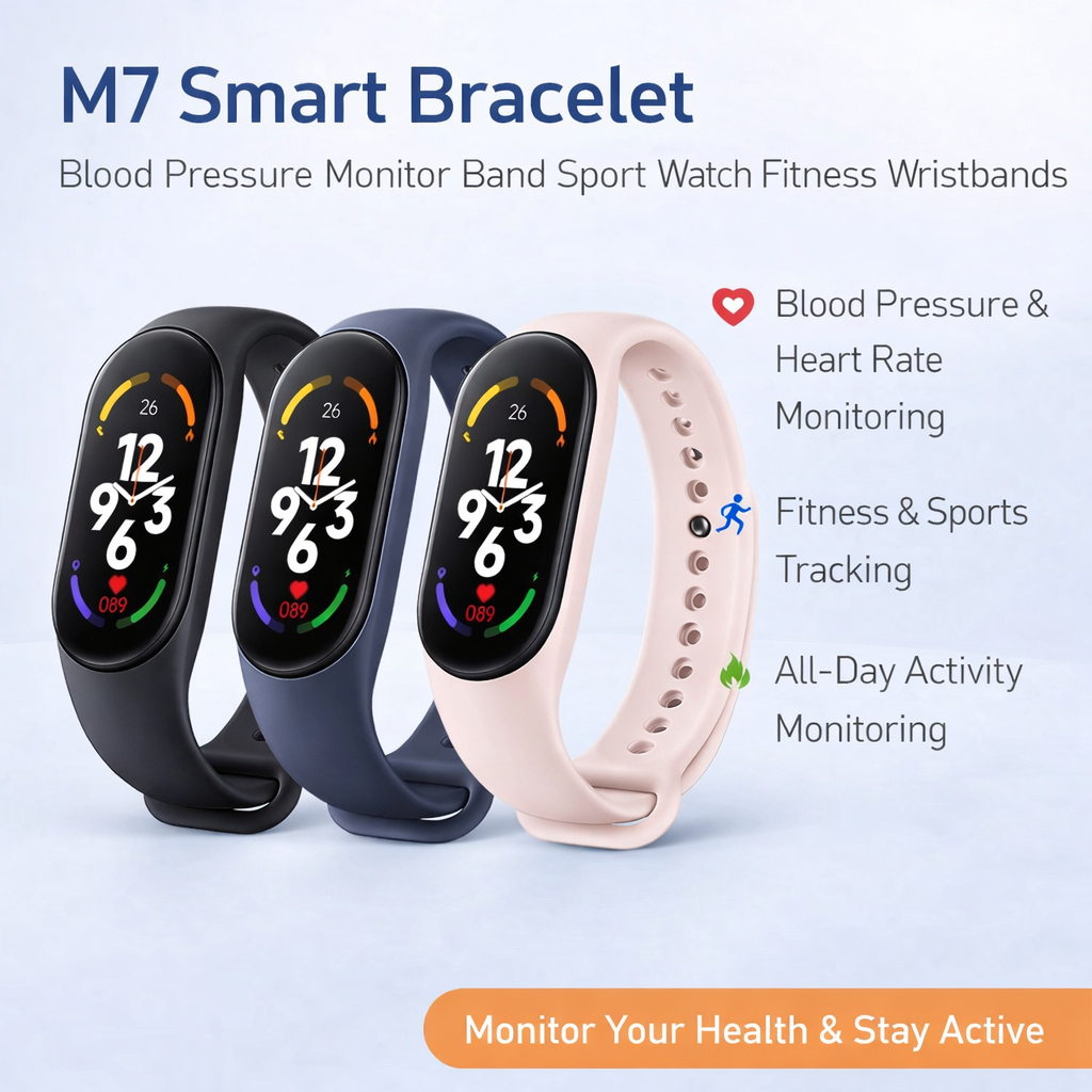 M7 Smart Watch Bluetooth Wrist Watch Fitness Tracker Heart Rate Sports ...