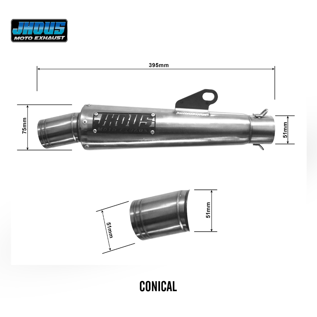 Jhous Open Pipe (Full System) Motorcycle Muffler Exhaust | Shopee ...
