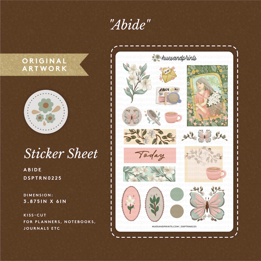 Abide Sticker Sheet | Hues and Prints | Stickers for Journals ...