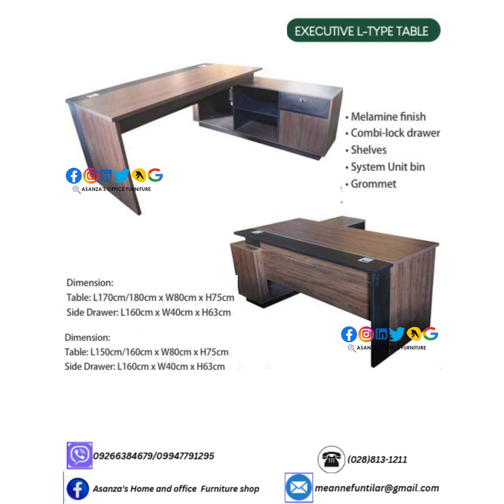 EXECUTIVE L-TYPE OFFICE TABLE | Shopee Philippines