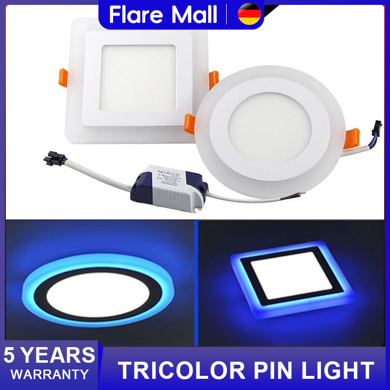 Flare LED Pin Light Tricolor Recessed Downlight Ceiling Light Square ...