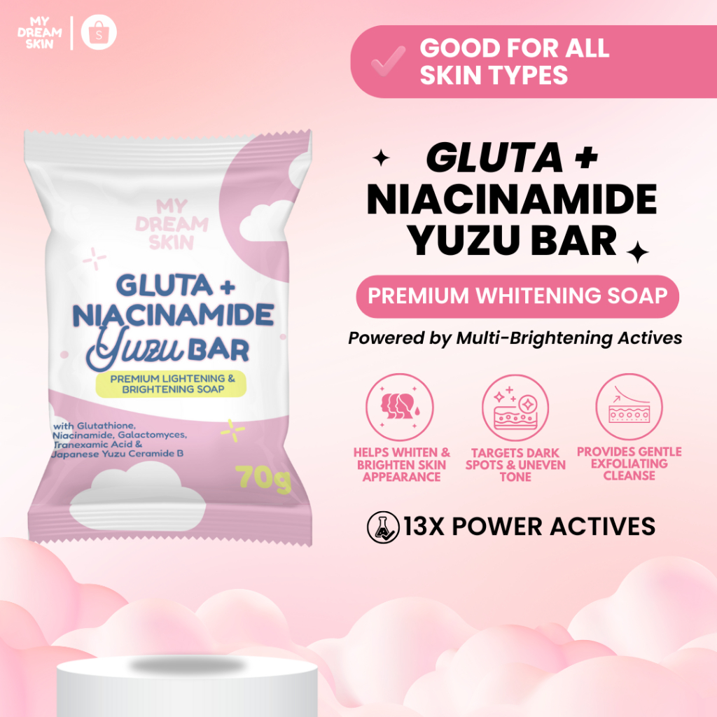 my dream care glutathione soap My Dream Skin Gluta + Niacinamide Yuzu Bar Premium Lightening and  Brightening Soap
