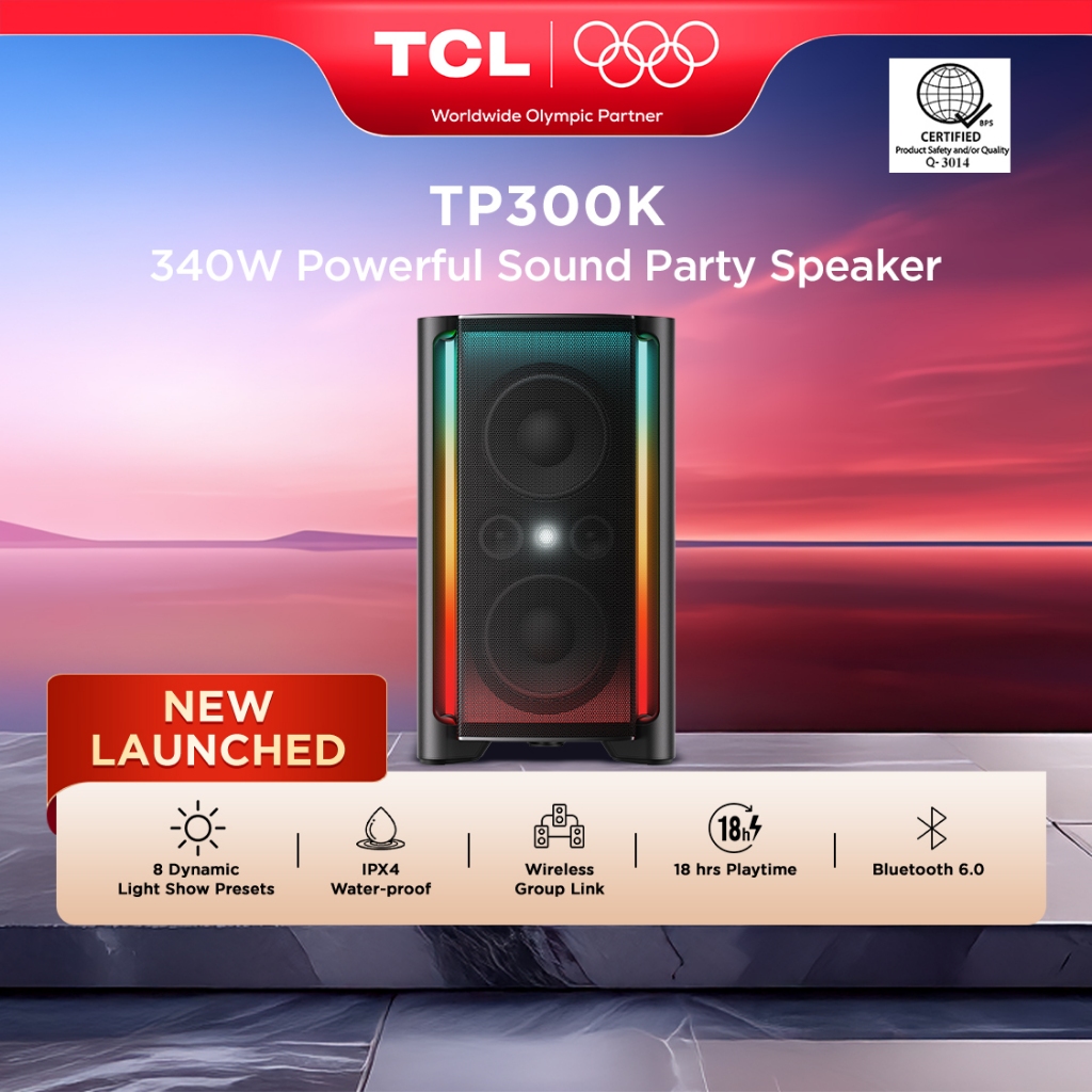 【NEW】TCL TP300K 340W Powerful Sound True Wireless Stereo Anti-splash 18 ...