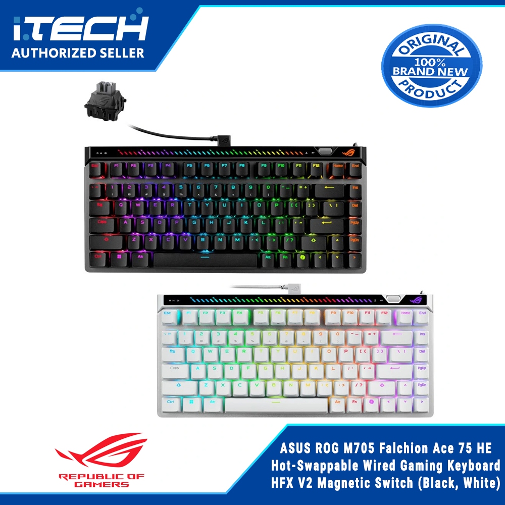 ASUS ROG M705 Falchion Ace 75 HE Hot-Swappable Wired Gaming Keyboard ...