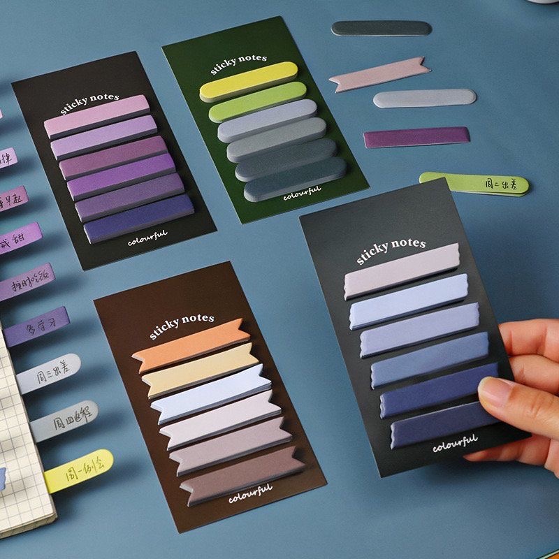 120 sheets morandi gradient color sticky notes memo pad diary ...