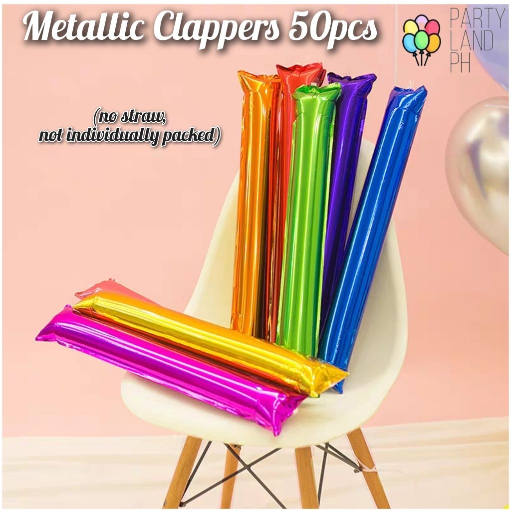 50pcs Metallic Clapper Cheering Pong Pong Stick Party Decoration ...