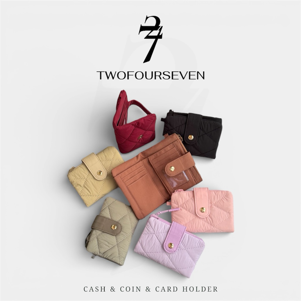 247CLUB Cash&Coin&Card Holder Puffer Wallet With Magnetic Lock Quilted ...
