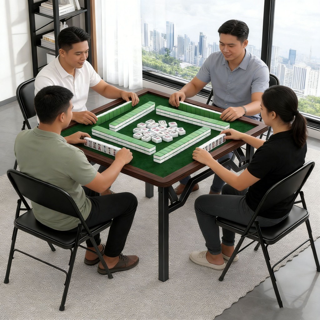 Folding mahjong table outdoor portable mahjong table dormitory mahjong ...