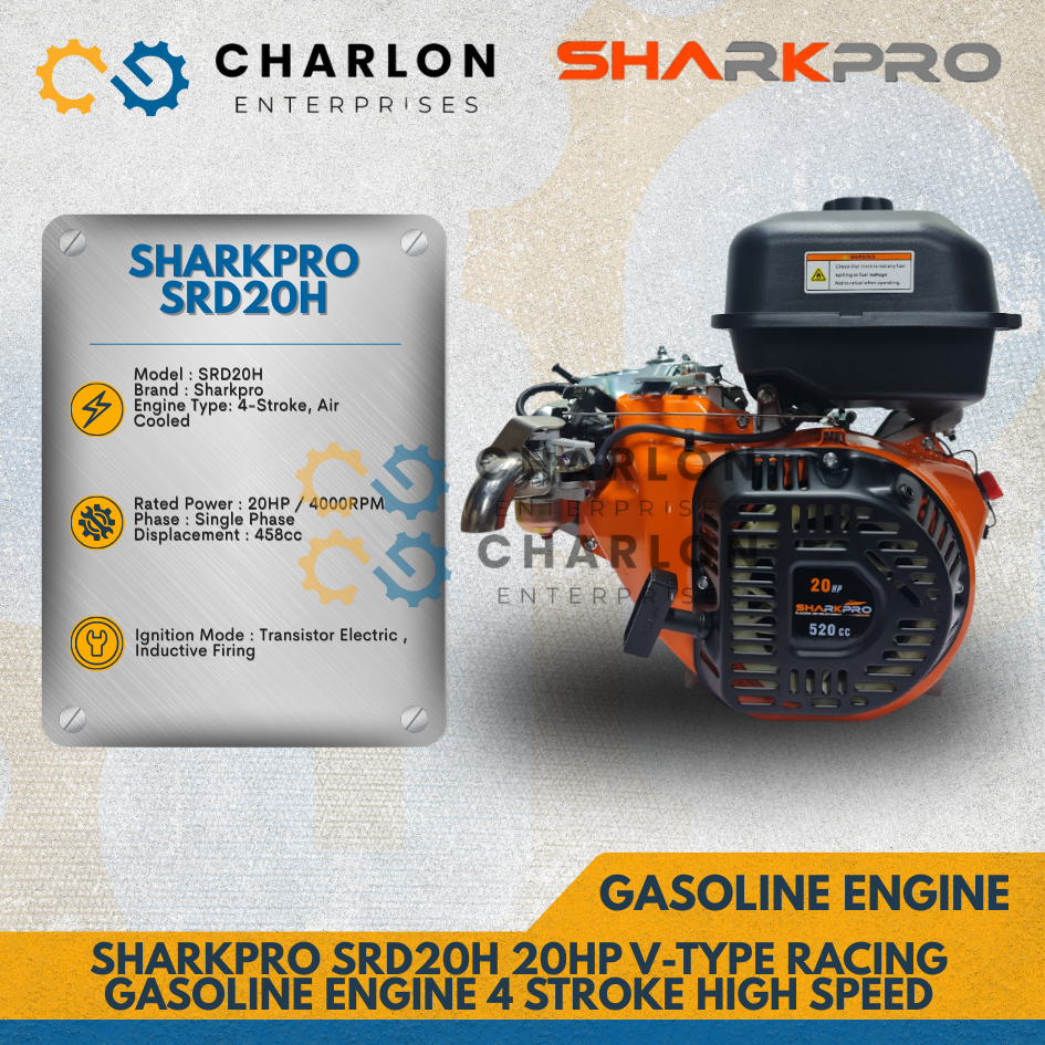 Sharkpro SRD20H 20HP V-Type Racing Gasoline Engine 4 Stroke High Speed ...