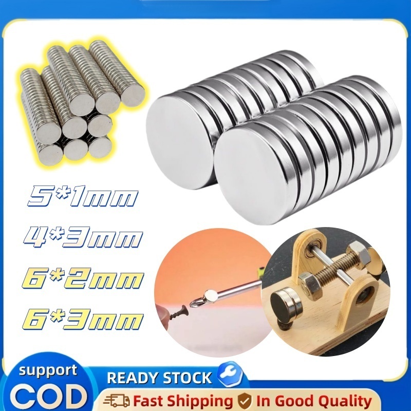50Pcs Neodymium Round Disc Magnets/Strong Rare Earth Fridge Magnet ...